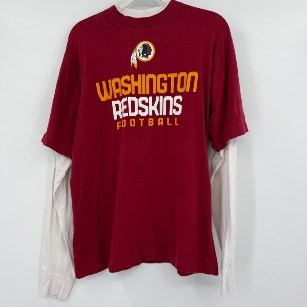VTG Y2K Reebok NFL Washington Redskins Mens Small Shirt Maroon Layered Tee